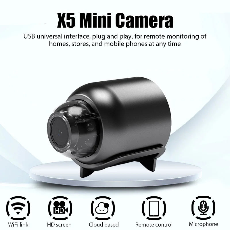 Mini Camera 1080P HD Clear Night Vision Lightweight Monitoring Camera Motion Detection Wireless WiFi Surveillance Camera Safety