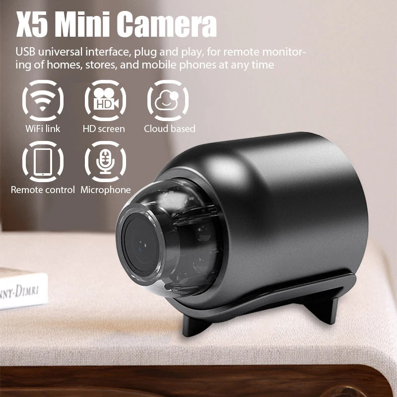 Mini Camera 1080P HD Clear Night Vision Lightweight Monitoring Camera Motion Detection Wireless WiFi Surveillance Camera Safety