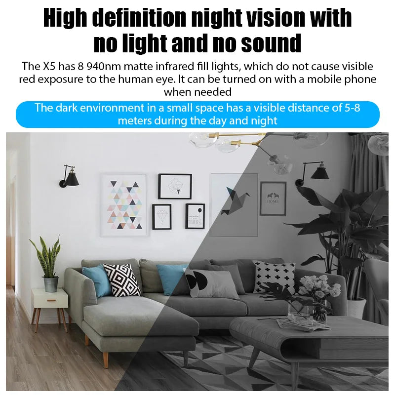 Mini Camera 1080P HD Clear Night Vision Lightweight Monitoring Camera Motion Detection Wireless WiFi Surveillance Camera Safety